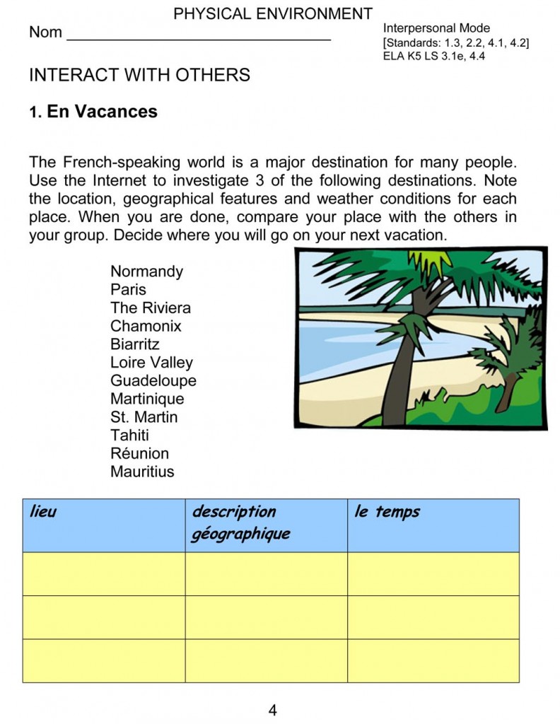 French Physical Env Samplepage